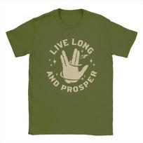 Men Stars Treks Live Long And Prosper Cosmic T Shirt Cotton Tops Funny Short Sleeve Round Neck Tees Birthday Gift T-Shirts M beige