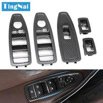 Automobilio vidaus durys anglies pluošto lango pakėlimo jungiklio mygtuko skydelio apdailos dangtelio keitimas BMW 1 3 serijos F20 F30 F31 F34 For Passenger Door black