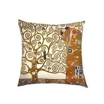 Oil Painting Kiss By Gustav Klimt Cushion Cover Van Gogh Starry Night Linen Pillowcase Sofa Throw Pillow Covers for Living Decorbzvangoghg,(14) 66x66cm beige