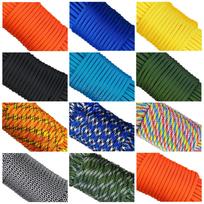 Canubo 4mm 9-Strand Paracord Set, 11 Colors, Mixed Lengths, 280kg Rated Load white
