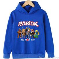 Roblox Vaikų Laisvalaikio Sportinis Džemperis Su Gobtuvu Pavasaris Ruduo 3D Žaidimo Veikėjo Spaudinys Berniukų Mergaičių Apranga 160 blue