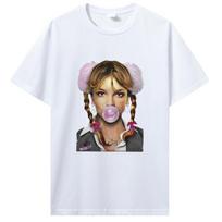 Dainininkės Britney Spears Bublegum Grafikos Marškinėliai Unisex Moterims Aukštos Kokybės Vintage Marškinėliai T-shirt Viršutiniai Drabužiai Streetwear 3XL white