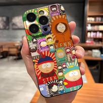 South Park Cute Cartoon Phone Case For IPhone 17 Pro Max 15 Pro 16 14 Plus 12 13 Mini 11 Pro Shockproof Soft Cover iPhone15 Pro black