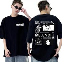 Rapper Melendi Gira 20 Anos Album Merch T Shirts Men Retro Fashion Cotton Short Sleeve T-shirt Hip Hop Gothic Clothing Tees XXXXXL juoda