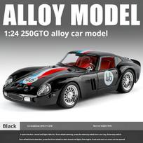 2026 Naujas 1:24 Ferrari 250 GTO Metalinis modelis Atitraukiamas ir šviečiantis bei garsinis Vaikams Berniukams Kolekcijai Dekoravimui Dovanos juoda
