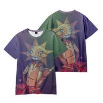 Sundrop FNAF Security Breach 3D All Over Print T-Shirt, Sun Animatronic Character Graphic Casual Tee XXL gray