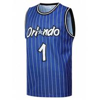 Retro Orlando 1 Penny Hardaway Krepšinio marškinėliai Mėlyni Balti Dryžuoti Vintažiniai Sportiniai Drabužiai S