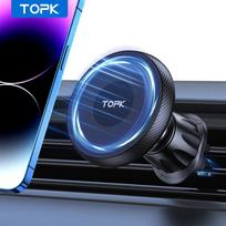 TOPK MagSafe Car Phone Holder,Magnetic Car Phone Mount,Air Vent Cell Phone Holder Car for iPhone 15 14 13 Pro Plus Mag Safe Case For Air Vent gray