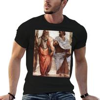 The School Of Athens Details By Raphael Raffaello Sanzio Da Urbino Tshirt Summer Print Short Sleeve Tee XL black