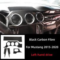For Ford Mustang GT 2015-2021 Accessories Carbon Fiber Interior Car Dashboard Panel Cover Trim Sticker Decal Decoration Frame Left-hand drive juoda