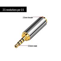 2.5mm to 3.5mm Headphone Adapter Cable, Male-to-Female Audio Converter