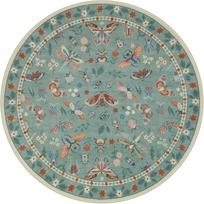 Žalias gėlių rašto apvalus kilimas su vabzdžiais – skalbiamas svetainės, miegamojo grindų kilimėlis, atostogų namų dekoracija, dovana Diameter 90cm(35in) gray