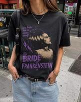 Frankenšteino Nuotaka Marškinėliai Vintage Siaubo Marškinėliai Universalūs Monstrai Marškinėliai Trumpomis Rankovėmis Marškinėliai Vasarai Unisex Visų Sezonų 110 black