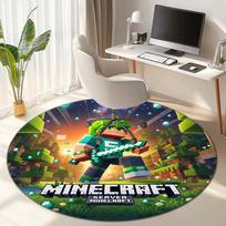 Sandbox electronic Xbox games Minecraft circular carpet Household goods decoration anti slip home table and chair mat aisle door mat carpet D4 100x100cm( 39x39in)