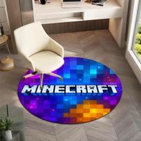 Sandbox electronic Xbox games Minecraft circular carpet Household goods decoration anti slip home table and chair mat aisle door mat carpet D4 80x80cm( 31x31in)