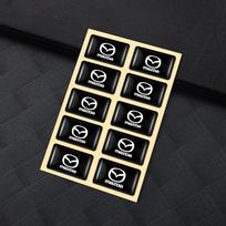 10PCS 3D Epoxy Resin Car Interior Decoration Sticker Decal Accessories For Mazda 2 3 5 Axela CX5 CX3 CX9 Atenza Demio MPS MS 323 black