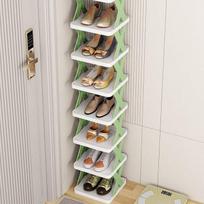 Shoe Compact Removable Rack Spacesaving Indoor Storage Cabinet For Dorms And Doorways Light green,1-Tier