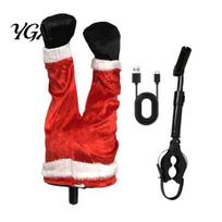Moving Tree Ornaments for Kids Christmas Swinging Leg Ornament, Electric Hanging Santa Legs Tree, Animated Holiday Decorations Fluffy Funny A black