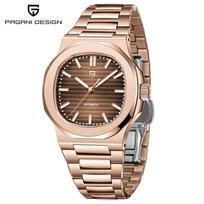 Naujas PAGANI DESIGN 40MM vyriškas laikrodis, prabangus automatinis laikrodis vyrams, mechaninis rankinis laikrodis, nerūdijančio plieno, safyro stiklas beige