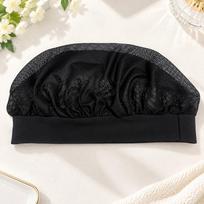 Neslystanti tinklelio Durag kepuraitė 2 viename dizainas Pixie kirpimo plaukų kepuraitė Nauja miego plaukų apvyniojama priemonė Naktinei rutinai Style4 black
