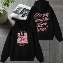 European Size Sabrina Carpenter Concert Tour Unisex Double-Sided Print Hoodie XL juoda