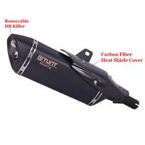 Slip On For Honda Forza750 Forza NSS 750 2021 - 2023 Motorcycle Exhaust Escape With Carbon Fiber Heat Shield Muffler DB Killer Type D gray