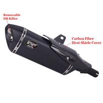 Slip On For Honda Forza750 Forza NSS 750 2021 - 2023 Motorcycle Exhaust Escape With Carbon Fiber Heat Shield Muffler DB Killer Type E