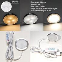 16 Color RGB Light Kit For Bambu Lab Led Lamp Kit USB Round LED Aluminum Alloy Light LED Cabinet Lights 3D-Printed Accessories