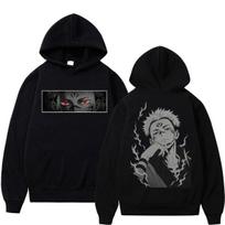 Japoniški Anime Jujutsu Kaisen Sukuna Hoodies Manga Harajuku Vintage Fleece Megztinis Vyrams Moterims Fleece Laisvas Dydžio Daugiau Sportinė Apranga M gray
