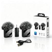 Multifunctional 3 IN 1 F11 Wireless Lavalier Microphone Handheld Microphone Video Recording Noise Reduction Mic for Living Broadcast Gaming Interview F11-2R