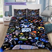 Astro Bot 3Pcs Bedding Set, Duvet Cover with 2 Pillowcases, Tropical Ocean Robot Print Bed Linen, No Comforter No Pillow Core 155x200cm