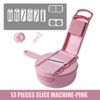 13-piece Kitchen Vegetable Cutter Dicer Shredded Sliced Fruit Divider Large Upgrade Storage Box Can Make Salad Potato Tomat0 Choopers Cutting Machine 13 PIECES SET rožinė