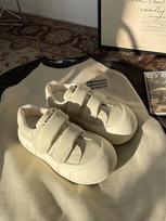 Jinmi SRSOO platform white shoes women's new Velcro board shoes women's versatile big head ugly cute bread shoes 40 gray