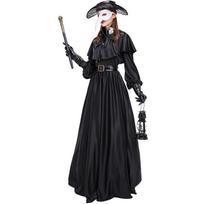 Halloween plague long beak doctor costume mask holiday party dance show costume L black