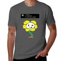 Undertale Flowey T-Shirt custom shirt anime clothes baggy shirts mens funny t shirts 3XL black