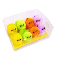 Mini Pliušiniai Velykiniai Viščiukai Pūkuoti Netikri Pompom Viščiukai Miniatiūrinės Ūkio Gyvūnų Figūrėlės Vakarėlių Dovanėlėms DIY Rankdarbiams Stalo Dekoravimui B orange