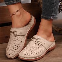 Women'S Thick Soled Summer Thong Sandals Border Large Sandals With Heels For Women Wide Width Close Toe Sandals For Women Dressy 36 smėlis