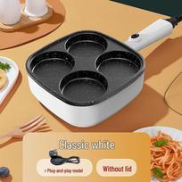 Visiškai automatinis elektrinis blynų keptuvas ir keptuvė kiaušiniams kepti - Naujas buitinis pusryčių prietaisas Electric Four-Hole Breakfast Maker with Cover