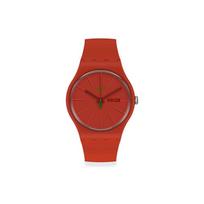 SWATCH Unisex White Watch SO29R700 SO29R700 Red brown