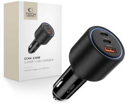 TECH-PROTECT CC04 3-PORT CAR CHARGER PD 130W BLACK