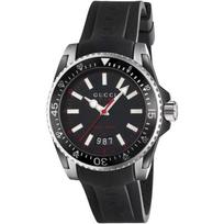 Gucci YA136303 Dive Juodas ciferblatas Silikoninė apyrankė Vyriškas laikrodis 40 mm juoda