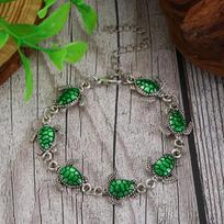 Bohemia Sea Turtle Bracelet For Women Adjustable Metal Chain Summer Beach Party Vacation Jewelry Gift žalia