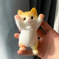 /13Cm Cute Taba Squishy Cat Fluffy Sticky Realistic Cat Stress Relieving Toy Simulation Cats Doll Squeeze Gift For Kids Adults geltona