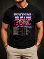 Neoninė Matthias Reim Turo Marškinėliai Su Rožiniais Mėlynais Retro Raidėmis 35 Metai Tekstas 2026 Koncertų Datos Ir Švytintys Unisex XL black