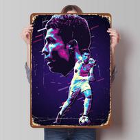 Cristiano Ronaldo Retro Art Tinplate Poster Customized Wall Art Vintage Metal Signs Retro Tin Plaque for Gamer Decoration Room 20x30cm（7.8x11.8inch） black