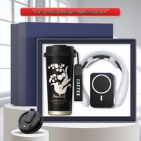 Premium Business Gift Set Lily Cup, Neck Massager & Stand Power Bank Set juoda