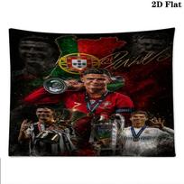 CR7 Cristiano Ronaldo Wall Tapestry Aesthetic Wall Hanging Printed Fabric Blanket Decorative Tapestries for Bedroom Living Room Home Decor 100cm x 150cm brown