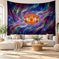 Manchester United sienos gobelenas, minkšto audinio sieninis kabinamas elementas, dekoratyvus fonas miegamojo namų sienų menui 100cmx150cm