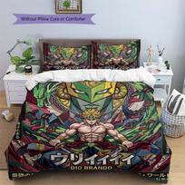 JoJo's Bizarre Adventure Patterned Pillowcase & Duvet Cover Set 3-Piece Anime Bedding Decor Great Gift for Fans YUN6516 150*200cm/59x79in Single/Twin 3pcs