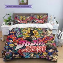JoJo's Bizarre Adventure Patterned Pillowcase & Duvet Cover Set 3-Piece Anime Bedding Decor Great Gift for Fans YUN6516 160*200cm/63x79in Single/Twin 3pcs